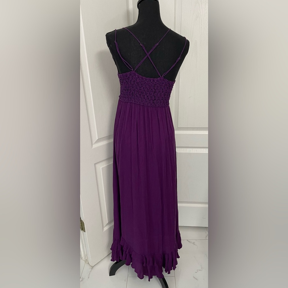 FP One Free People maxi dress plum size M purple burgundy - Picture 6 of 11